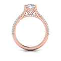 14kt Rose Gold Diamond Cathedral Split Shank Ring