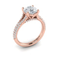 14kt Rose Gold Diamond Cathedral Split Shank Ring