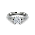 14K White Gold Cathedral Split Shank Diamond Ring