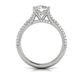 14K White Gold Cathedral Split Shank Diamond Ring