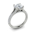 14K White Gold Cathedral Split Shank Diamond Ring