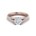 18kt Rose Gold Cathedral Split Shank Diamond Ring