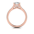 18kt Rose Gold Cathedral Split Shank Diamond Ring