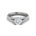 14K White Gold Cathedral Split Shank Diamond Ring