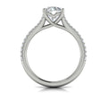 14K White Gold Cathedral Split Shank Diamond Ring