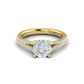 14kt Yellow Gold Cathedral Pave Diamond Engagement Ring