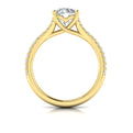 14kt Yellow Gold Cathedral Pave Diamond Engagement Ring