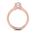 18kt Rose Gold Oval Diamond Split Shank Engagement Ring