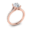 18kt Rose Gold Oval Diamond Split Shank Engagement Ring