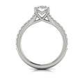 14K White Gold Oval Diamond Split Shank Engagement Ring