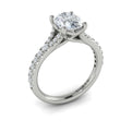 14K White Gold Oval Diamond Split Shank Engagement Ring