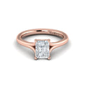 14kt Rose Gold Emerald Cut Split Shank Engagement Ring