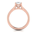 14kt Rose Gold Emerald Cut Split Shank Engagement Ring