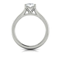 14K White Gold Emerald Cut Split Shank Engagement Ring