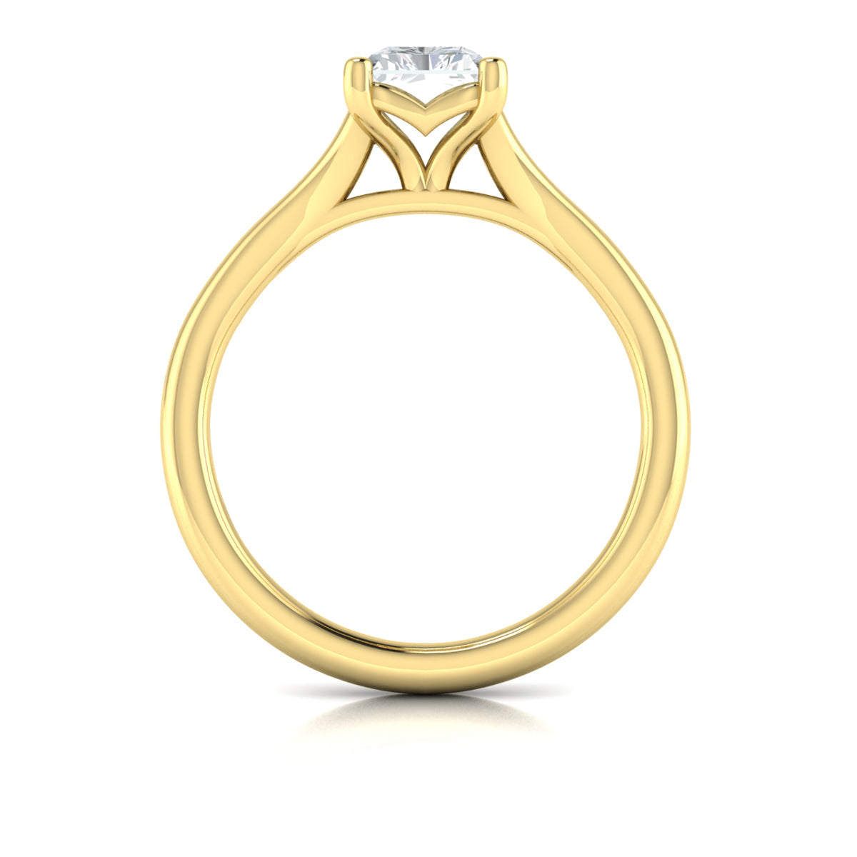18kt Yellow Gold Emerald Cut Solitaire Engagement Ring
