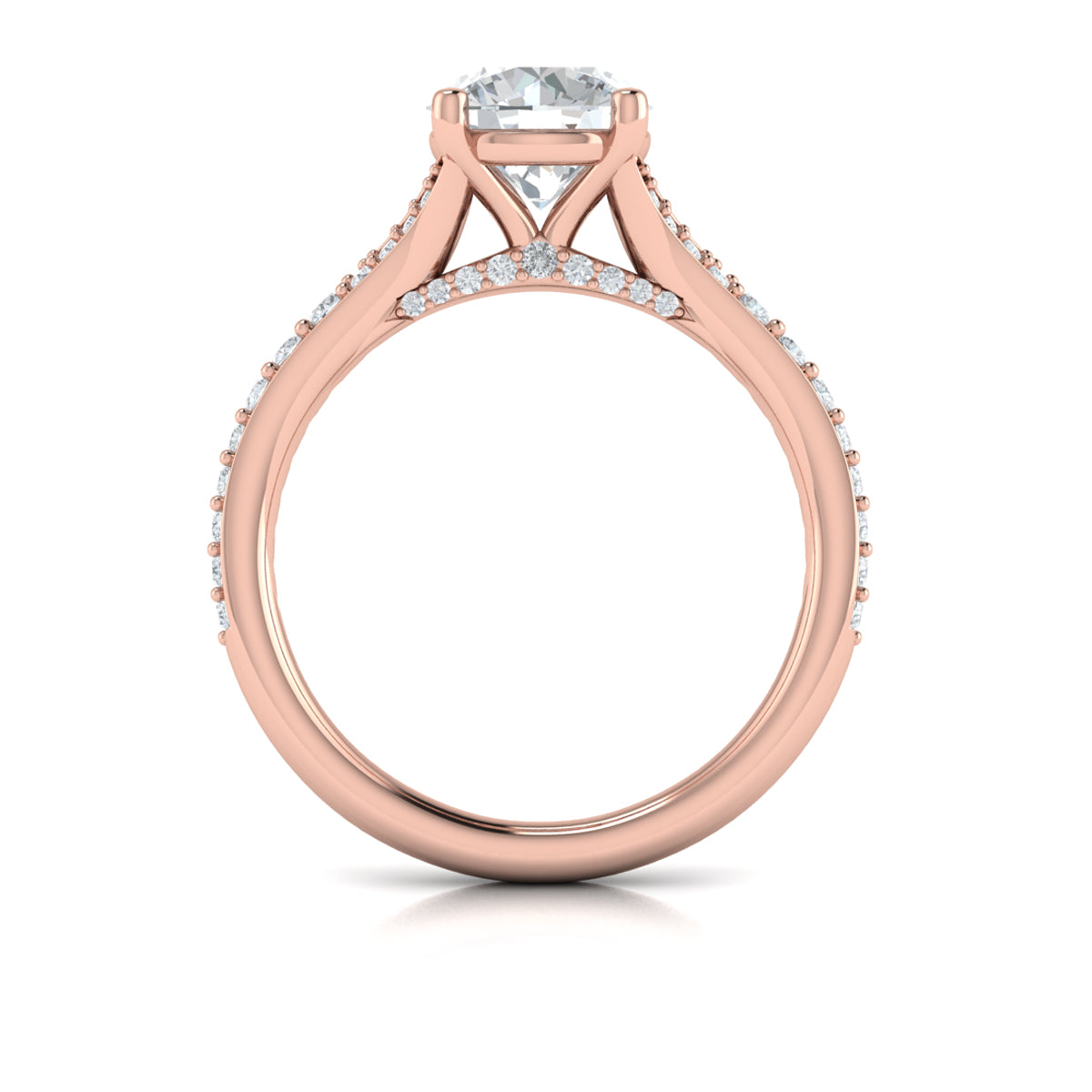 14kt Rose Gold Diamond Split Shank Engagement Ring