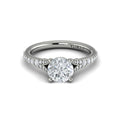 14K White Gold Diamond Split Shank Engagement Ring