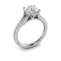 14K White Gold Diamond Split Shank Engagement Ring