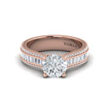 18kt Rose Gold Round Diamond Cathedral Engagement Ring