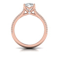 18kt Rose Gold Round Diamond Cathedral Engagement Ring