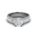 14K White Gold Round Diamond Cathedral Engagement Ring