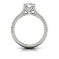 14K White Gold Round Diamond Cathedral Engagement Ring