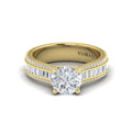 14kt Yellow Gold Round Diamond Cathedral Engagement Ring