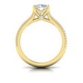 14kt Yellow Gold Round Diamond Cathedral Engagement Ring