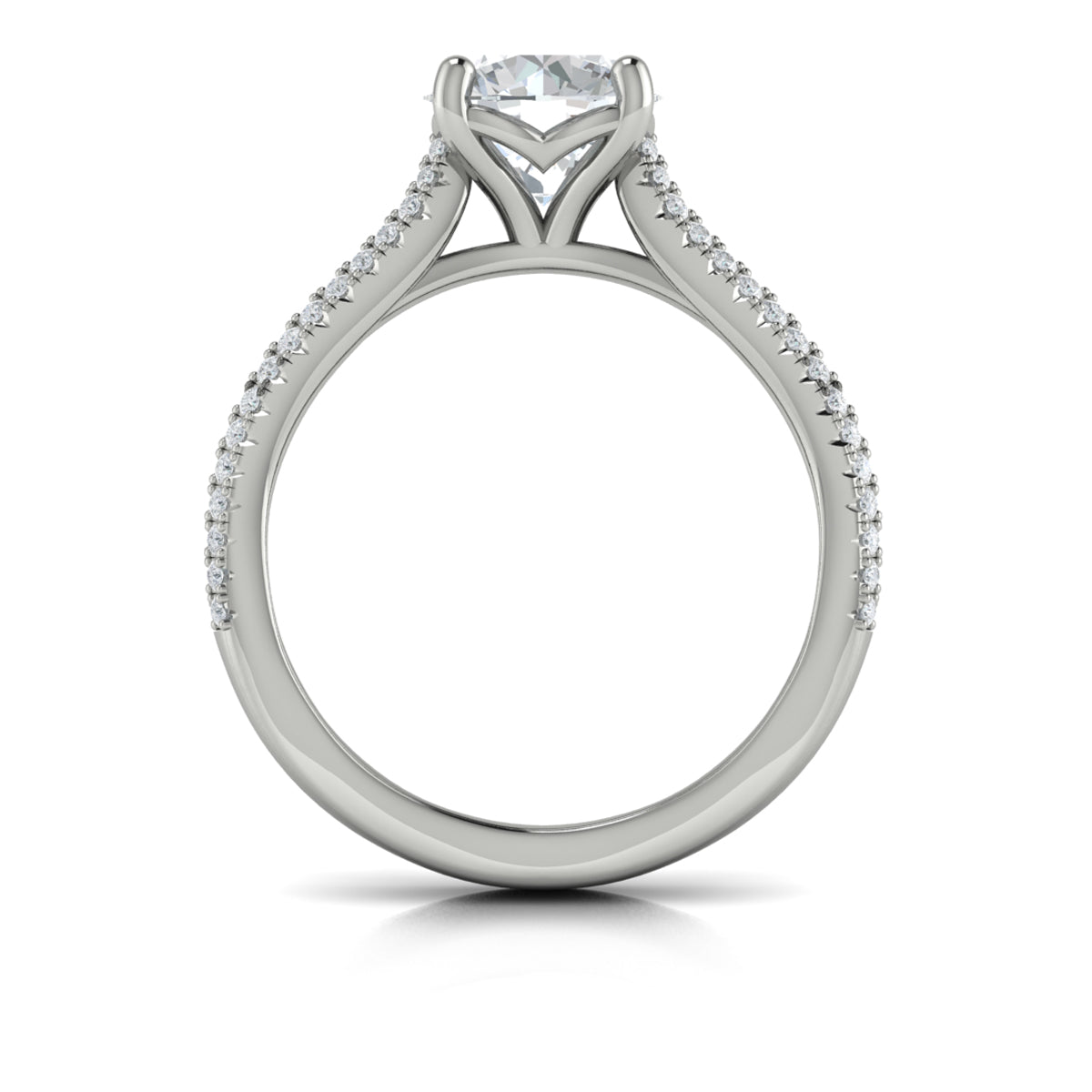 14K White Gold Round Diamond Symphony Engagement Ring