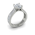 14K White Gold Round Diamond Symphony Engagement Ring