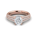 14kt Rose Gold Oval Diamond Vintage Engagement Ring
