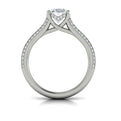 14K White Gold Oval Diamond Vintage Engagement Ring