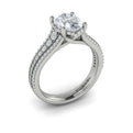 14K White Gold Oval Diamond Vintage Engagement Ring