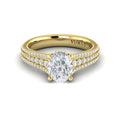 14kt Yellow Gold Oval Hidden Halo Diamond Ring