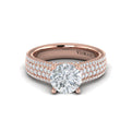 14kt Rose Gold Diamond Multi-Row Engagement Ring