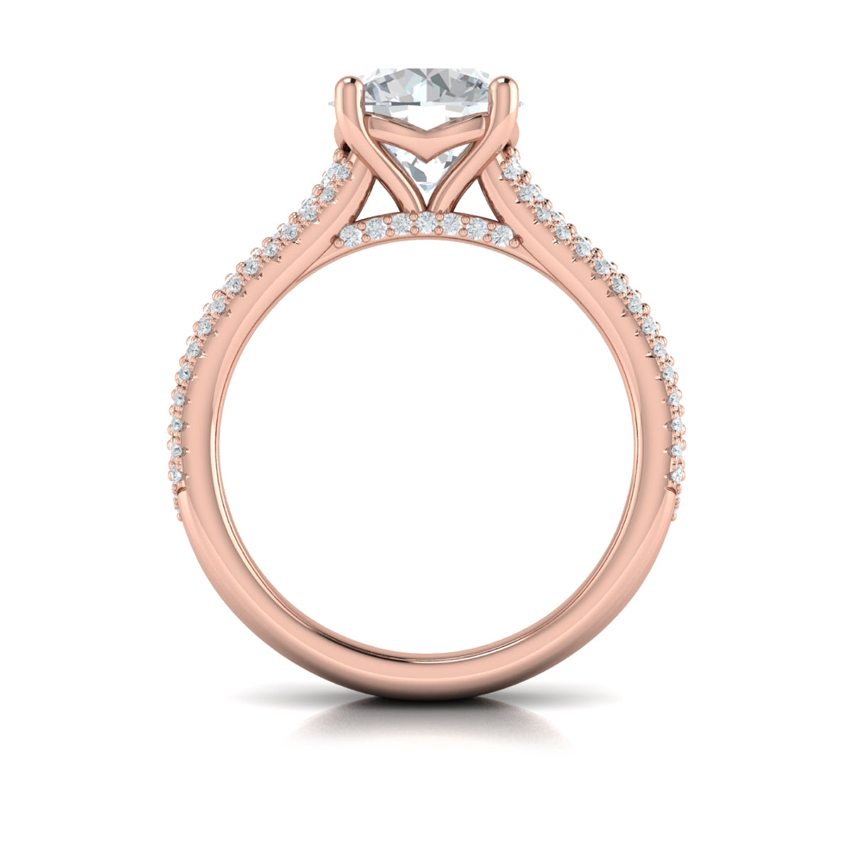 14kt Rose Gold Diamond Multi-Row Engagement Ring