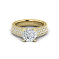 14kt Yellow Gold Diamond Multi-Row Womens Engagement Ring