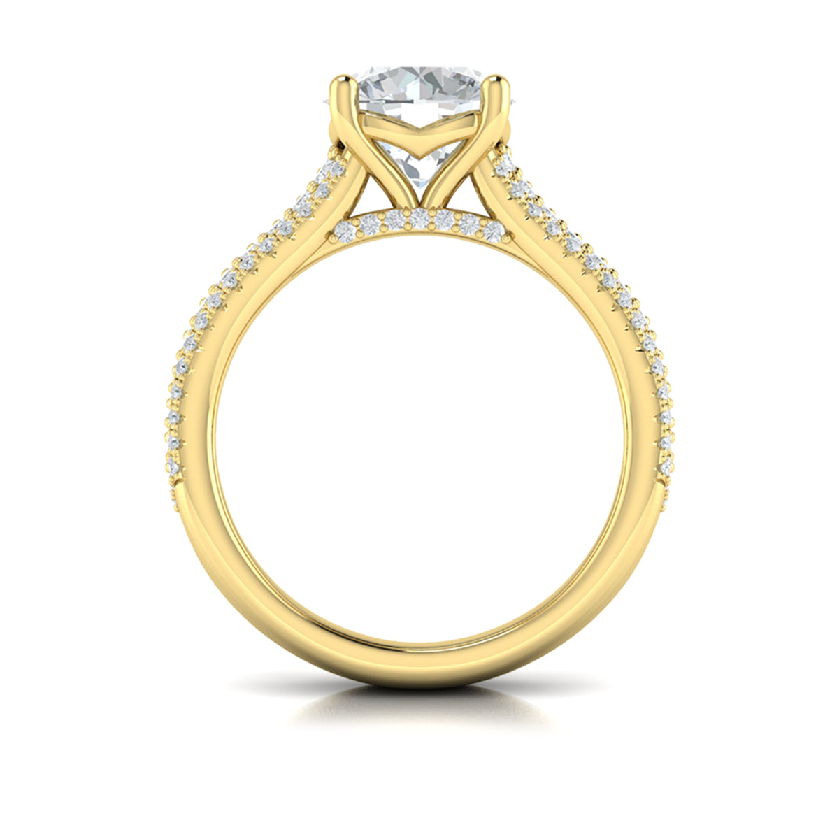 14kt Yellow Gold Diamond Multi-Row Womens Engagement Ring
