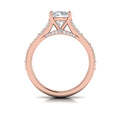 14kt Rose Gold Round Diamond Womens Engagement Ring