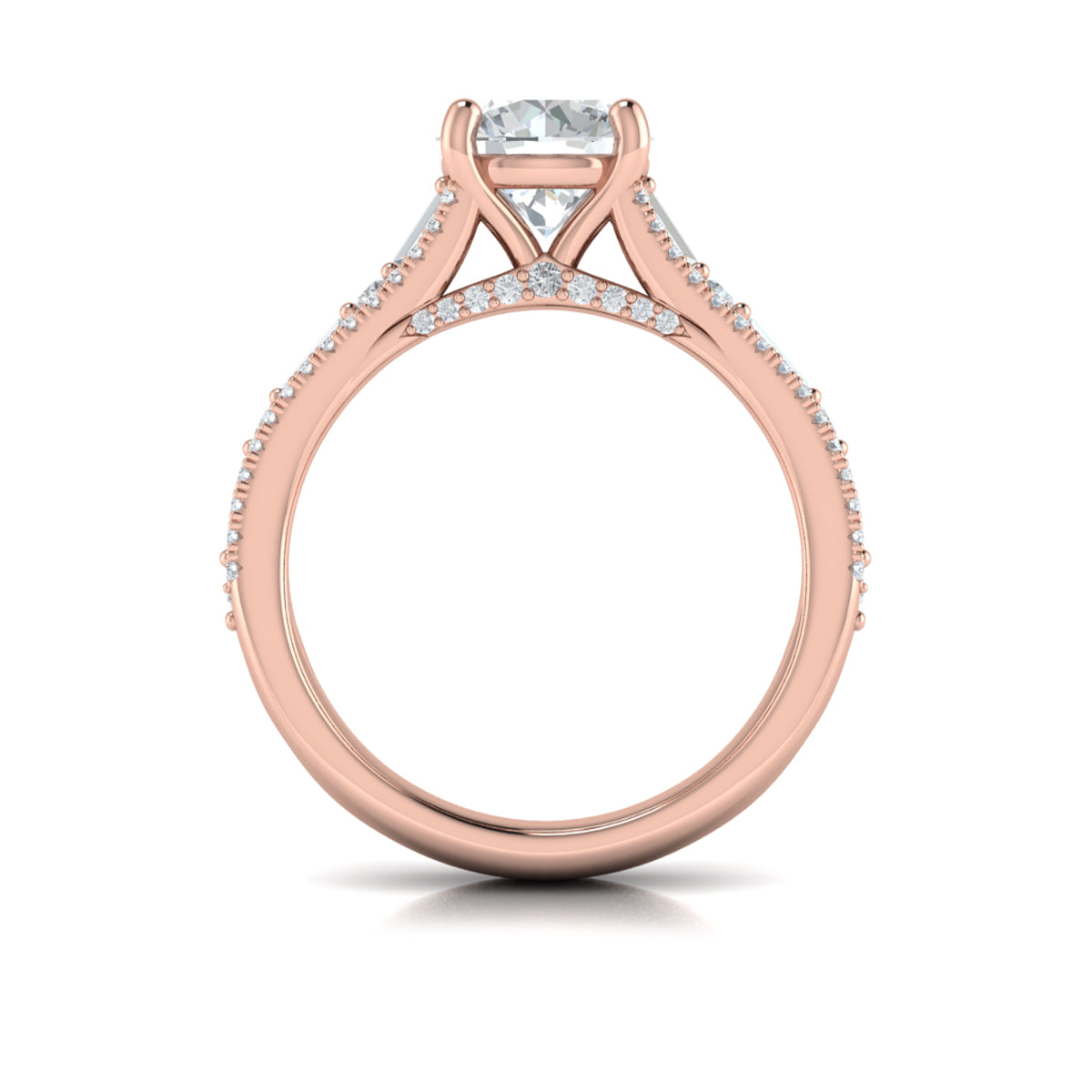 14kt Rose Gold Round Diamond Womens Engagement Ring