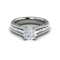 14K White Gold Multi-Row Round Diamond Engagement Ring