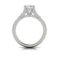 14K White Gold Multi-Row Round Diamond Engagement Ring