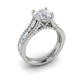 14K White Gold Multi-Row Round Diamond Engagement Ring