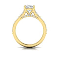 14kt Yellow Gold Round Diamond Womens Engagement Ring