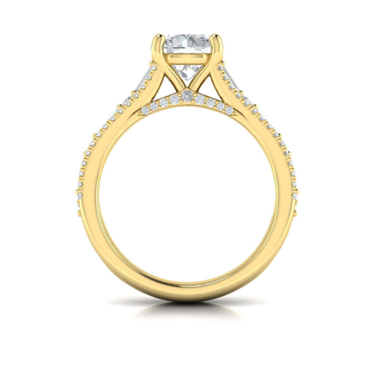 14kt Yellow Gold Round Diamond Womens Engagement Ring