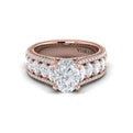 14kt Rose Gold Oval Diamond Womens Engagement Ring