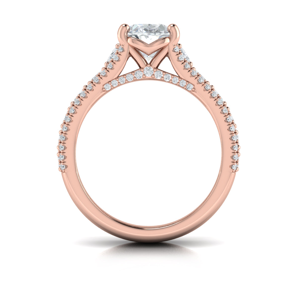 14kt Rose Gold Oval Diamond Womens Engagement Ring