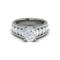 14K White Gold Oval Diamond Halo Engagement Ring