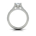 14K White Gold Oval Diamond Halo Engagement Ring