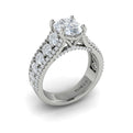 14K White Gold Oval Diamond Halo Engagement Ring